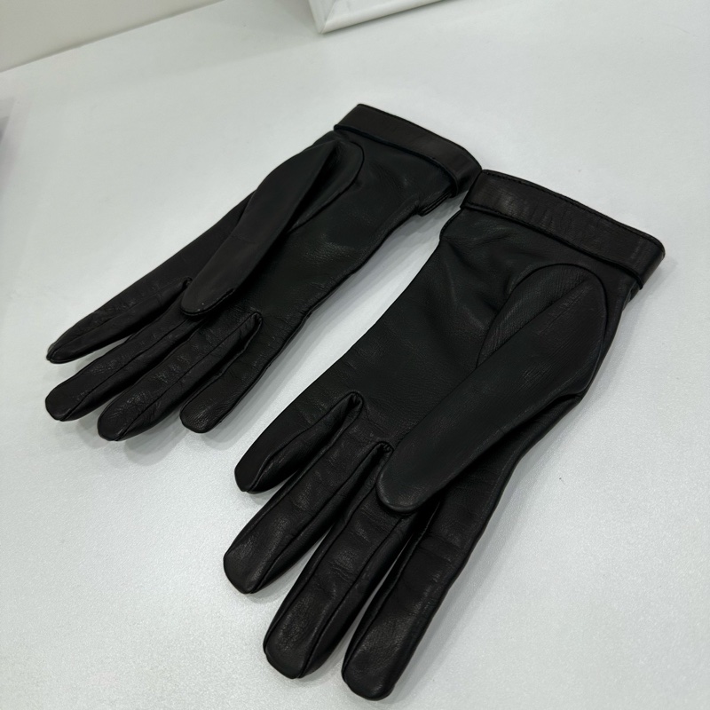 CHANEL香奈儿黑银菱格羊皮手套-3