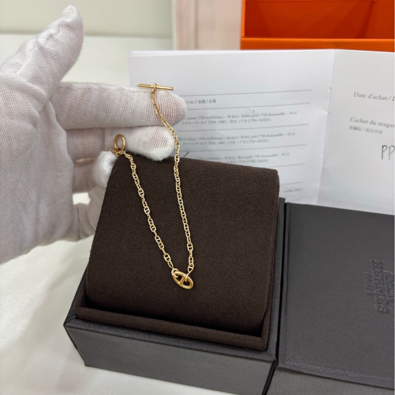 愛馬仕 玫瑰金 豬鼻子手鍊 尺寸LG 全新 copy購證 原價hkd$19200-2