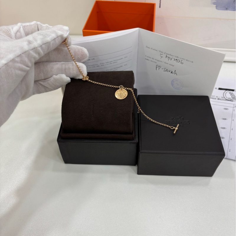 愛馬仕 玫瑰金 豬鼻子手鍊 尺寸LG 全新 copy購證 原價hkd$19200-4