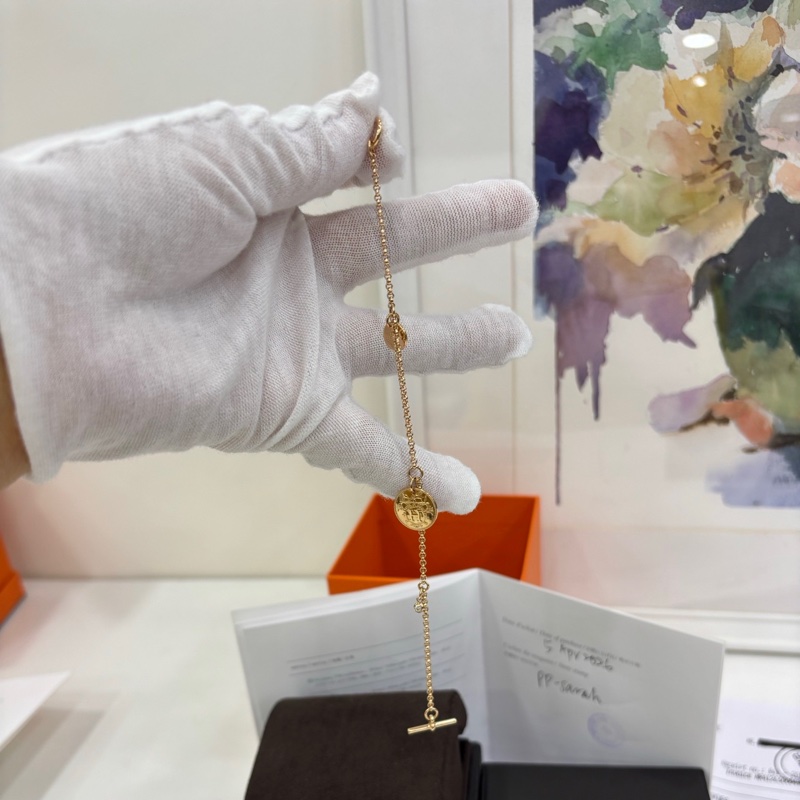 愛馬仕ex-libris藏書章金幣鑽石玫瑰金手鍊 PM 全新 copy購證 原價hkd$29700-3