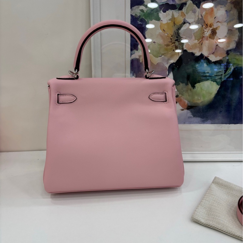 Hermes 愛馬仕 kelly25 3Q櫻花粉 銀扣 S皮 G刻 全新新鮮票 有購證-2