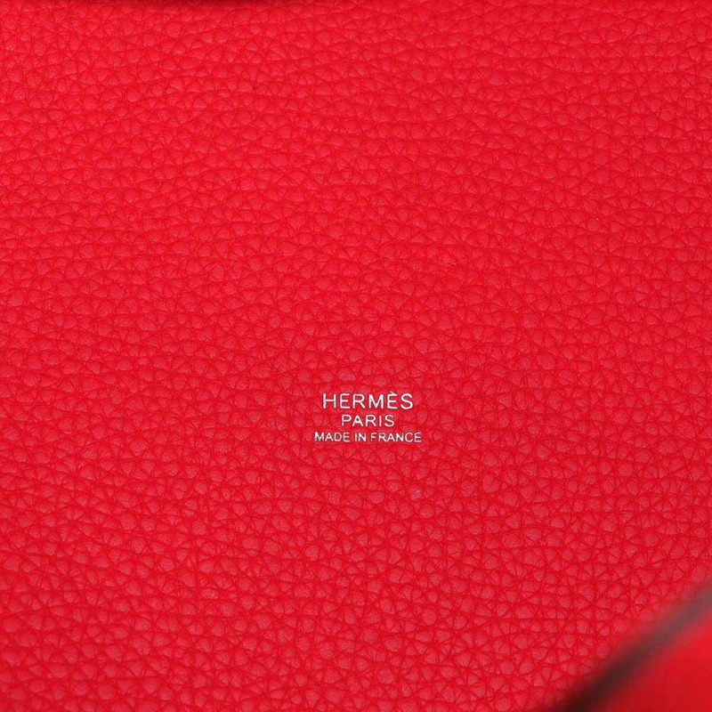 愛馬仕 Picotin Lock 22 毫米手提包,Taurillon Clemence 皮革,番茄紅,X 印記,銀色五金。-6