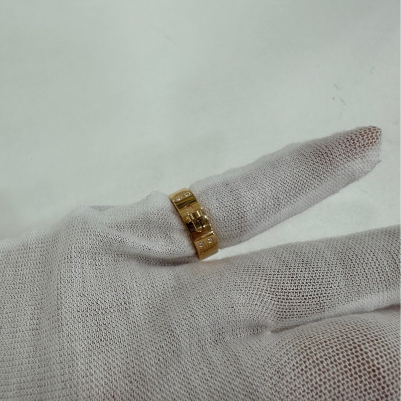 Hermes愛馬仕kelly四鑽戒指18k金 48碼 22年-1