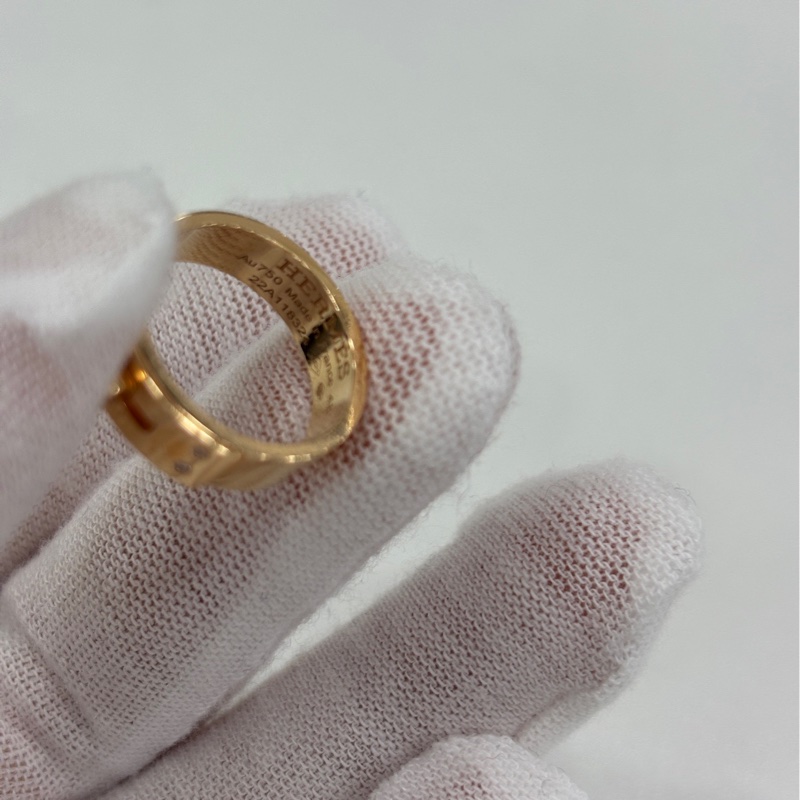 Hermes愛馬仕kelly四鑽戒指18k金 48碼 22年-4