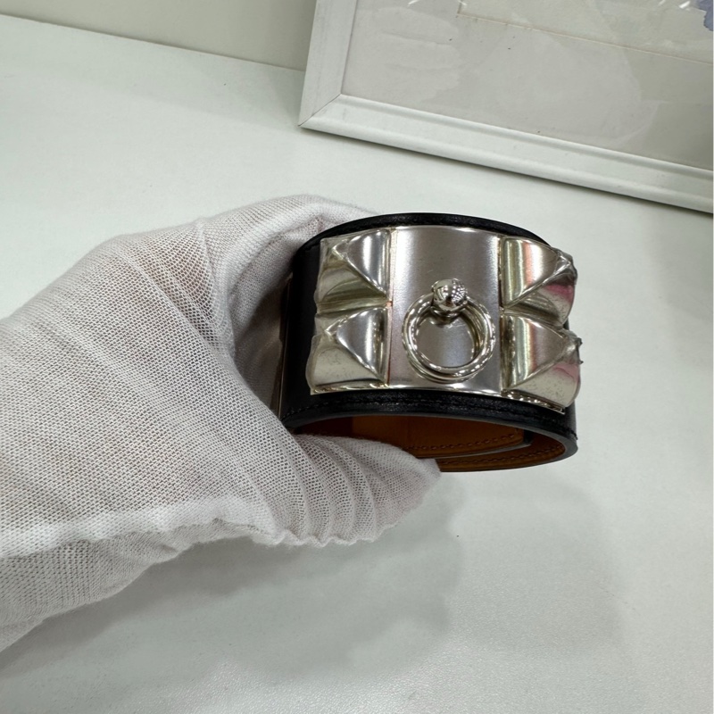 Hermes愛馬仕CDC黑銀手鐲-1