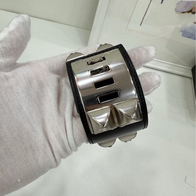 Hermes愛馬仕CDC黑銀手鐲-2