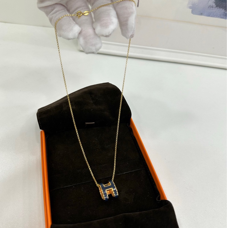 Hermes愛馬仕POP H 項鍊 大號 鍊子自己換的18K金，約2g。-3