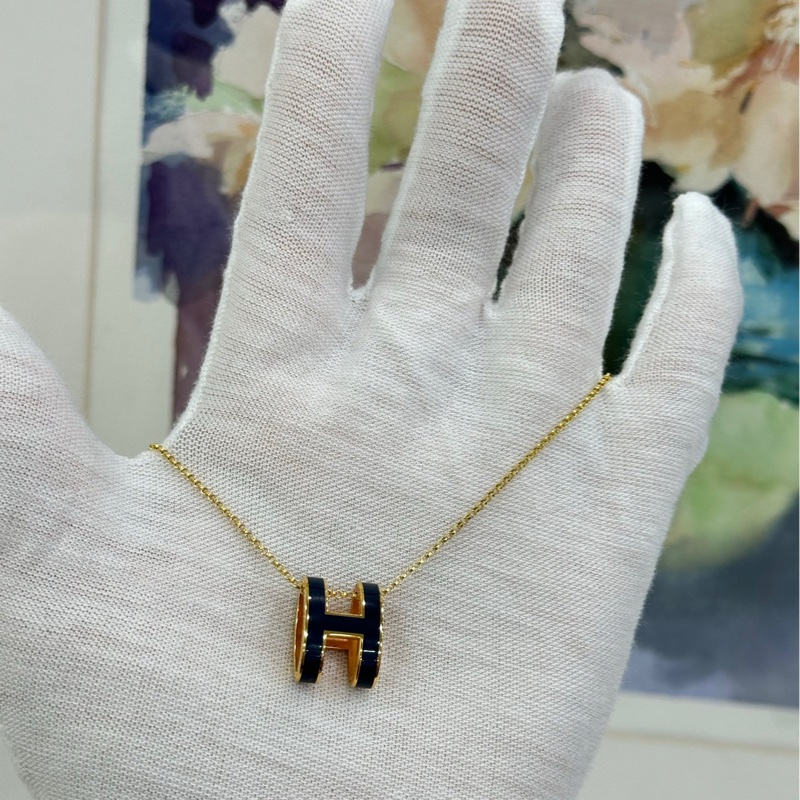 Hermes愛馬仕POP H 項鍊 大號 鍊子自己換的18K金，約2g。-5