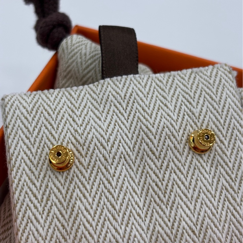 Hermes Pop H Mini 琺瑯深藍色玫瑰金耳環 耳釘 耳飾 23年閒置未使用-4