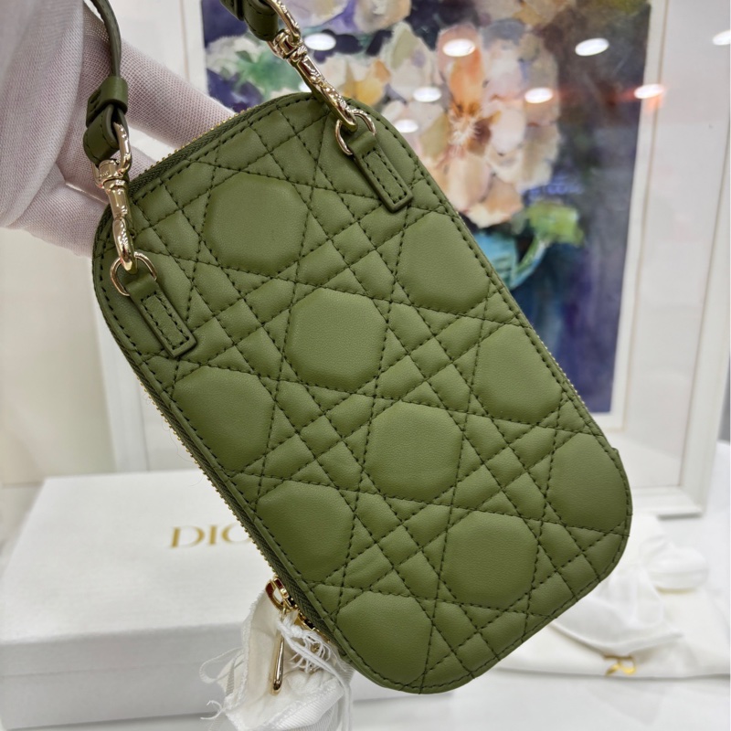 Dior 迪奧藤格紋手機包 酪梨綠色 可手提可斜挎 全新 尺寸18*11cm-1