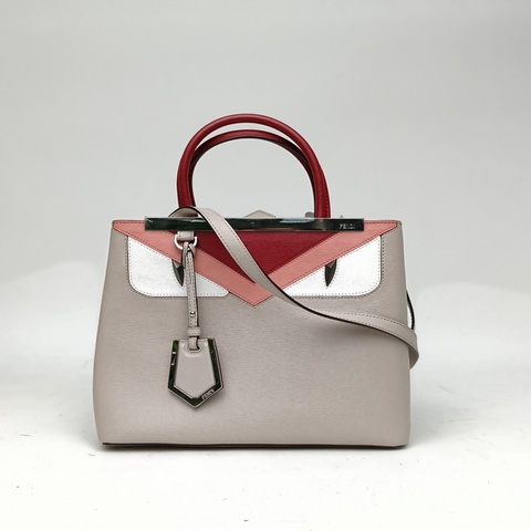 FENDI PETITE2JOURS小號惡魔眼睛拼色牛皮銀扣