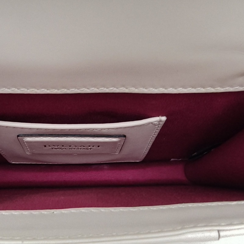 BVLGARI SerpentiForever鏈條蛇頭包方版白色牛皮-5