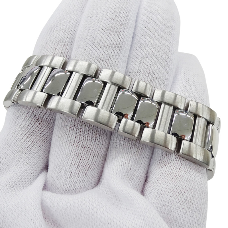 卡地亞 Pasha Grid Date 自動男士腕錶,不鏽鋼 (SS) W31040H3,銀色,透底錶背,拋光。-5