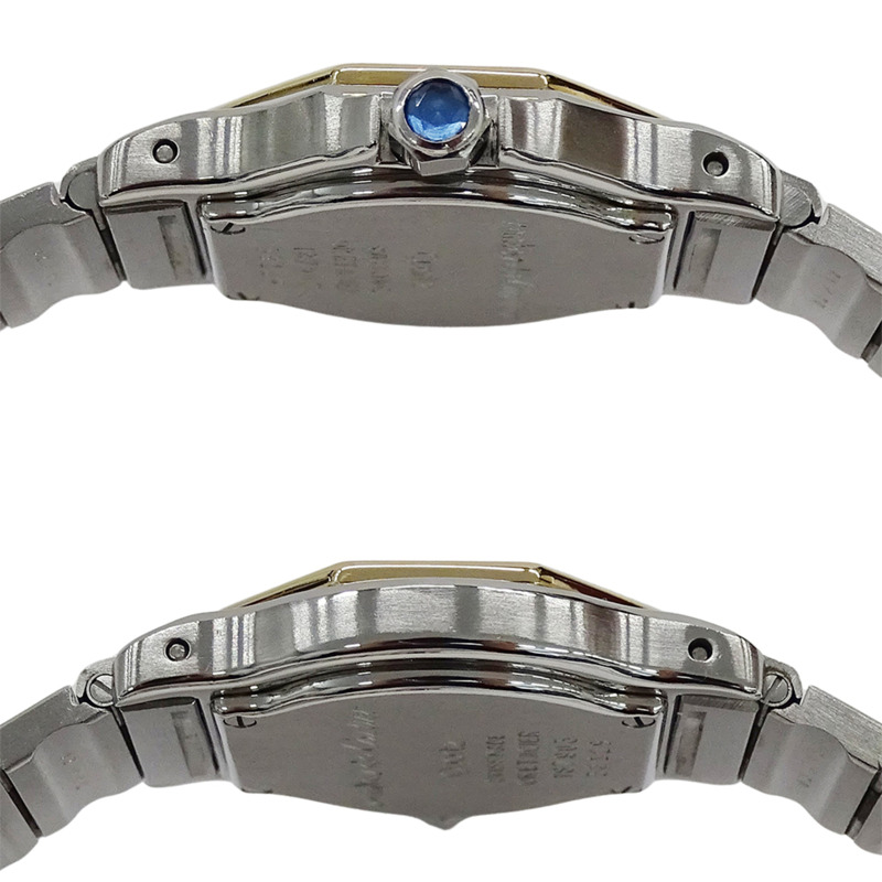 卡地亞女士腕錶，Santos Octagon SM，日期顯示，石英機芯，不鏽鋼（SS）和黃金（YG），W2001683，組合，拋光。-2