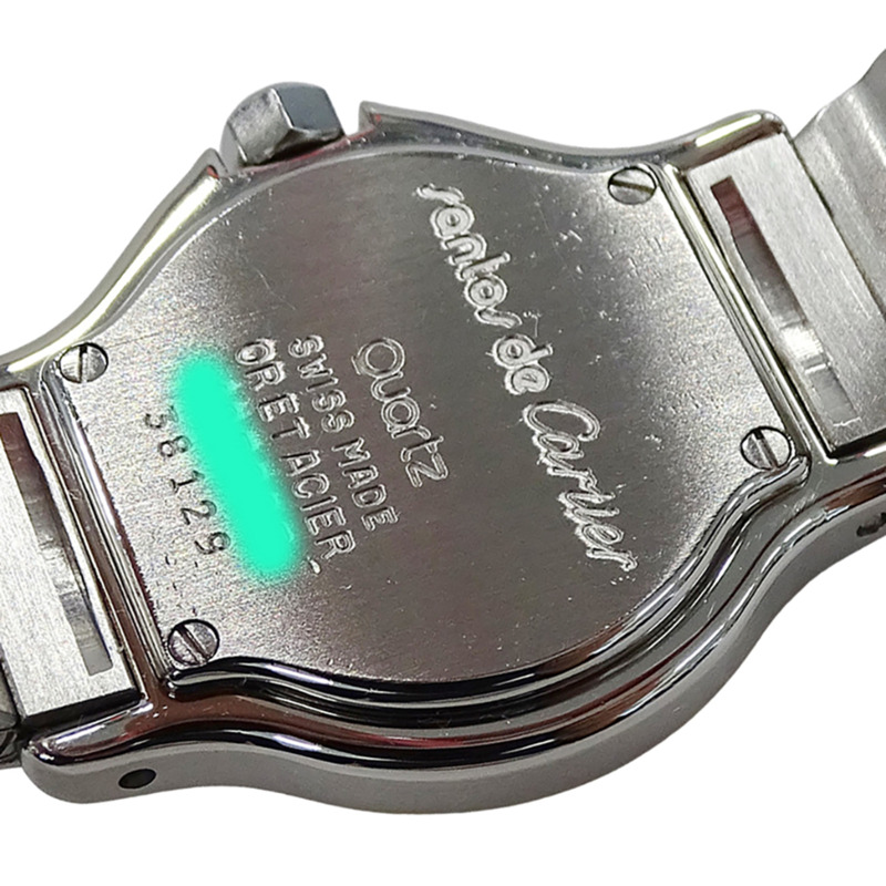 卡地亞女士腕錶，Santos Octagon SM，日期顯示，石英機芯，不鏽鋼（SS）和黃金（YG），W2001683，組合，拋光。-6