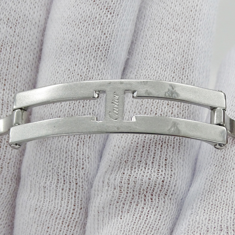 卡地亞男士腕錶，Santos Galbee LM，日期顯示，石英機芯，不鏽鋼（SS），W20018D6，銀色/象牙色，拋光。-8