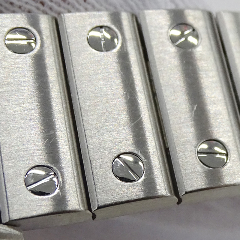 卡地亞男士腕錶，Santos Galbee LM，日期顯示，石英機芯，不鏽鋼（SS），W20018D6，銀色/象牙色，拋光。-12