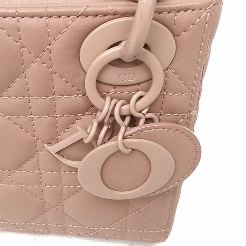 DIOR LadyDior戴妃包三格豆沙粉牛皮粉扣2022-4