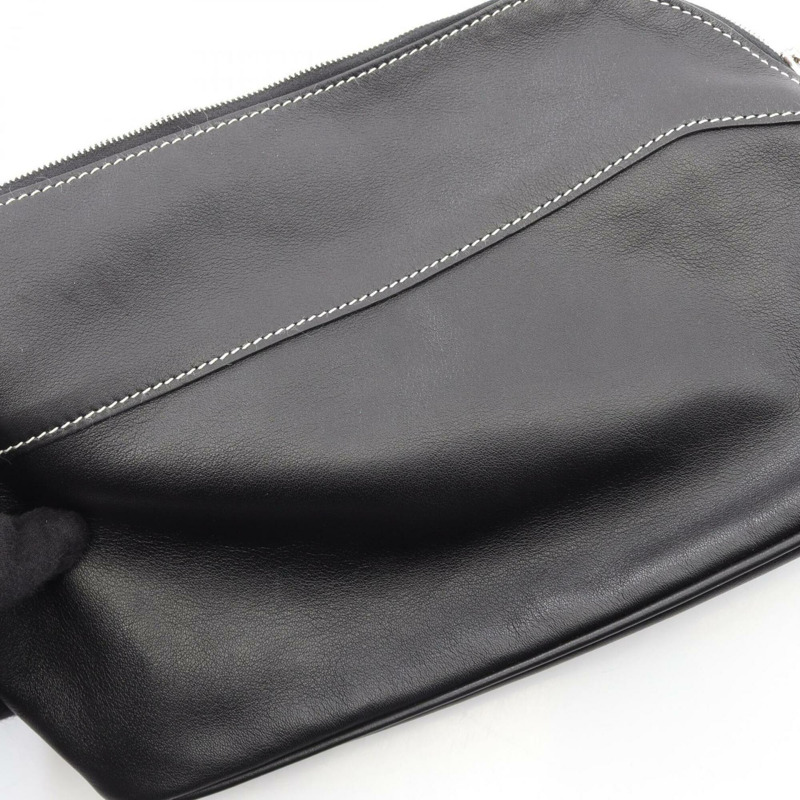 愛馬仕 Bolide Pouch MM 手提包，皮革，Veau Swift，黑色。-5