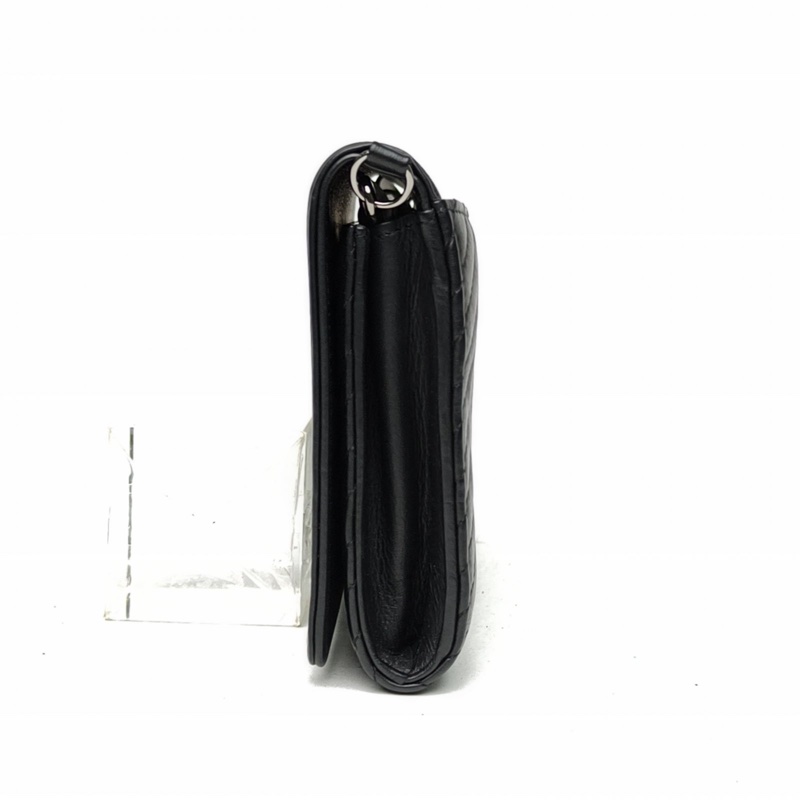 CHANEL LeboyWOC黑色牛皮21開鎢鋼扣V紋-1