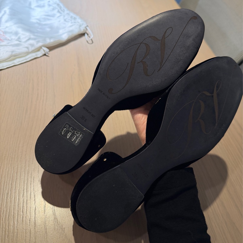 Roger Vivier 黑色絨面平底鞋(38.5)-4