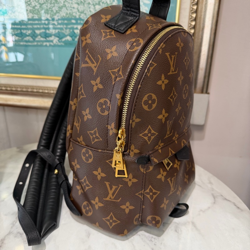 LV 原花Palm Springs PM金釦手提後背包M44871-4