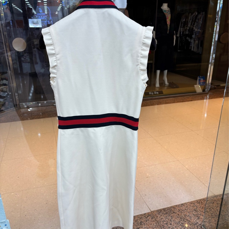 GUCCI 古馳 撞色蝴蝶結無袖連身裙 S碼-2