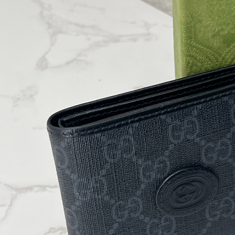 香緹國際精品 940 Gucci 黑老花短夾 盒裝完整-1