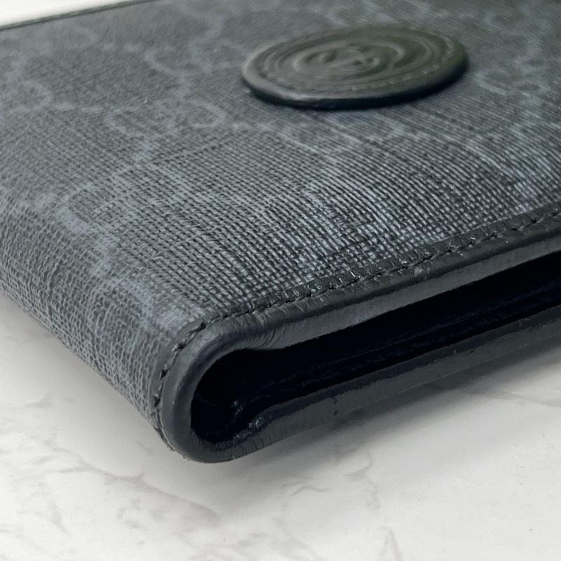 香緹國際精品 940 Gucci 黑老花短夾 盒裝完整-2