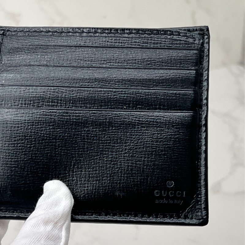 香緹國際精品 940 Gucci 黑老花短夾 盒裝完整-6