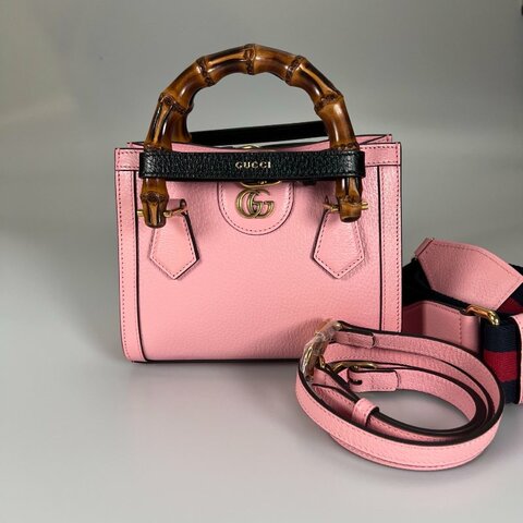 GUCCI 702732 粉色竹節包