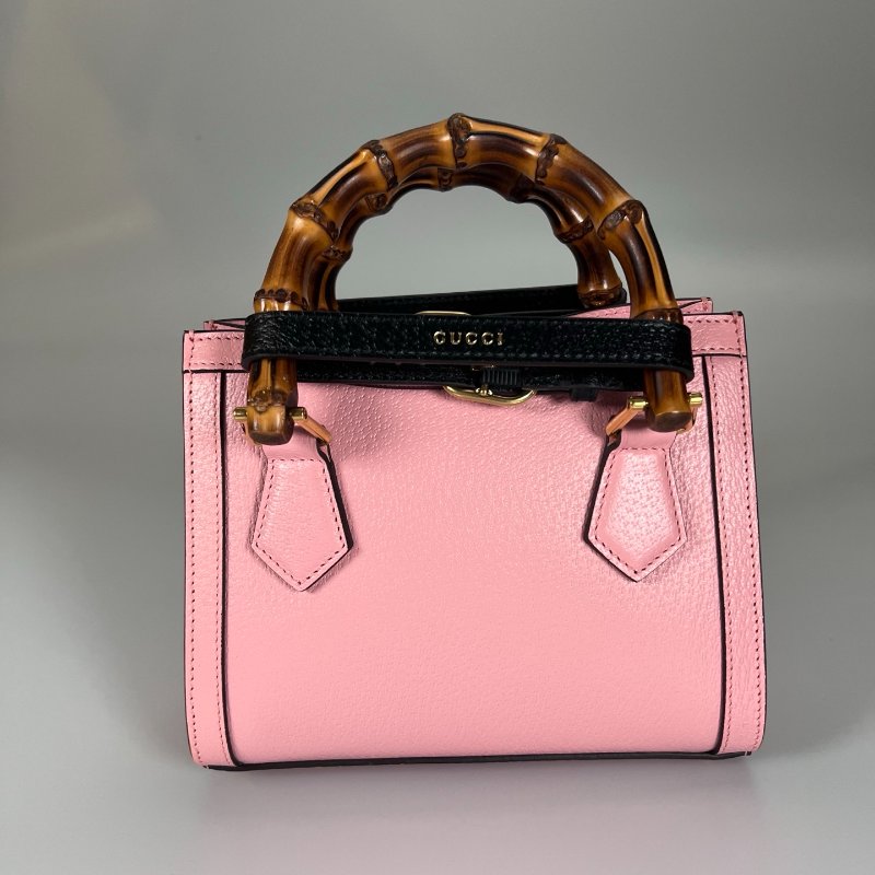 GUCCI 702732 粉色竹節包-1