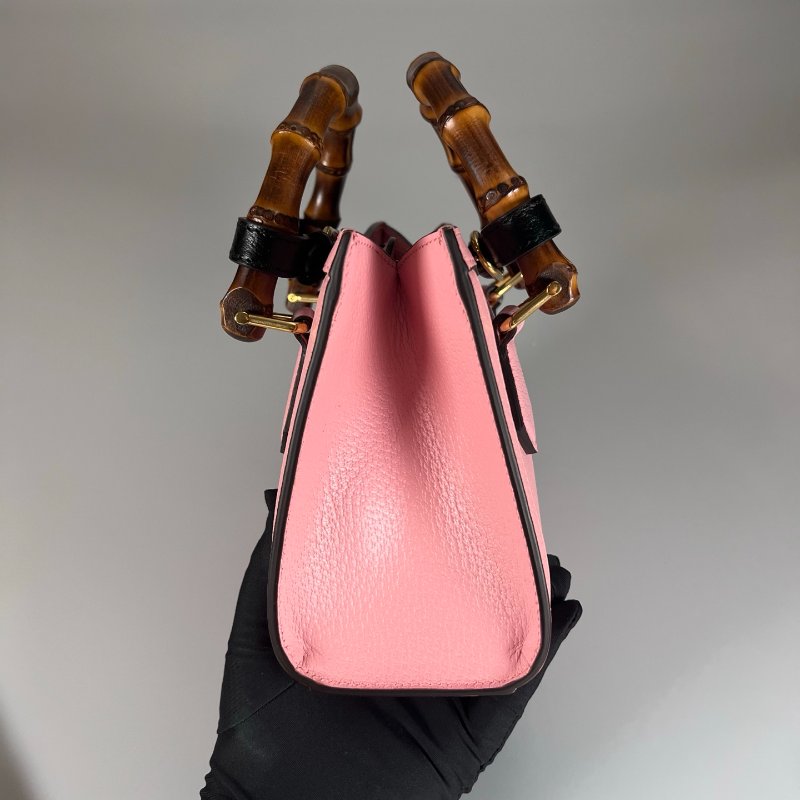 GUCCI 702732 粉色竹節包-2