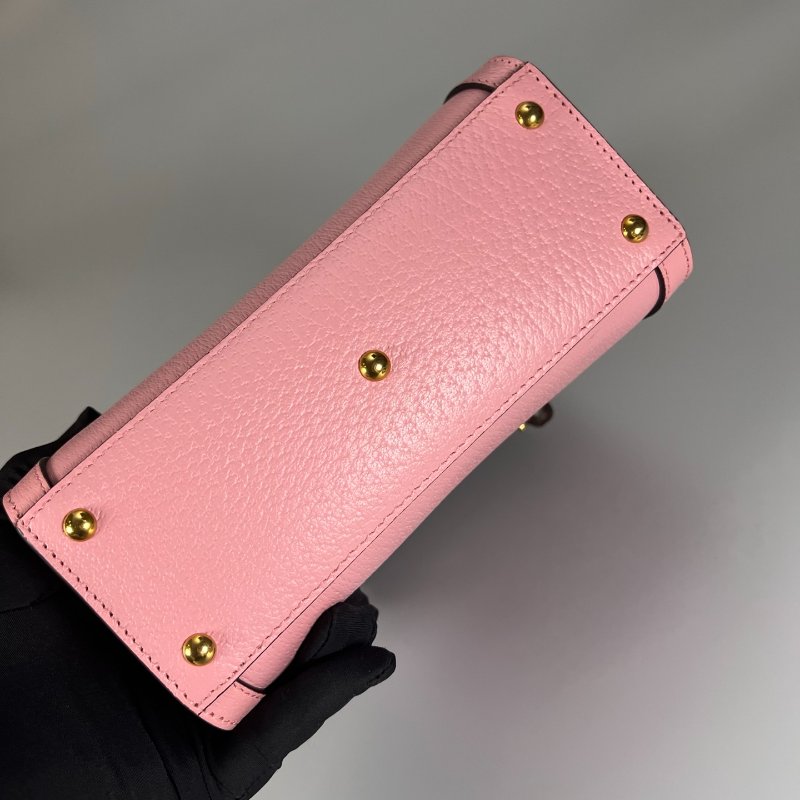 GUCCI 702732 粉色竹節包-4
