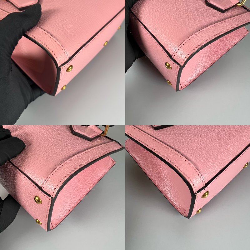 GUCCI 702732 粉色竹節包-10