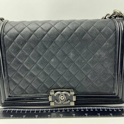 Chanel Le Boy 菱格紋鍊條單肩包