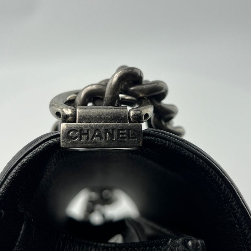 Chanel Le Boy 菱格紋鍊條單肩包-15