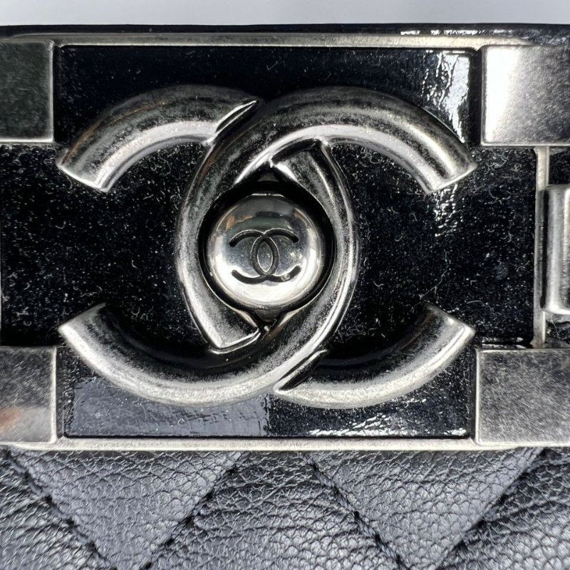 Chanel Le Boy 菱格紋鍊條單肩包-16