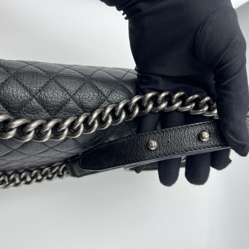 Chanel Le Boy 菱格紋鍊條單肩包-24