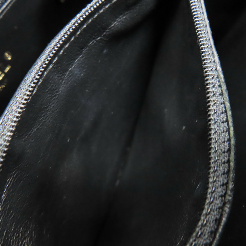 黑色 格紋 荔枝牛皮 CC Filigree Vanity Case 化妝包 兩用包【CHANEL 香奈兒】 A93343-2