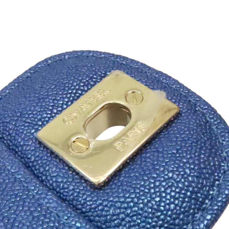 虹彩藍 菱格紋 荔枝牛皮 COCO 25 鍊帶肩背包 金釦【CHANEL 香奈兒】 A01112-8