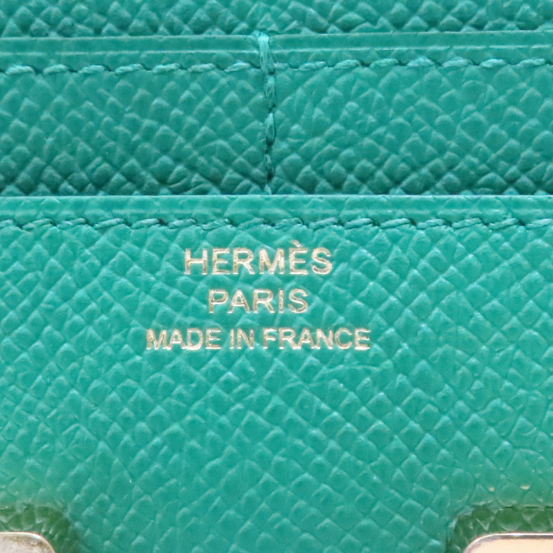 綠色 Epsom牛皮 Constance Compact Passant 扣式 短夾 A刻 金扣【HERMES 愛馬仕】-3