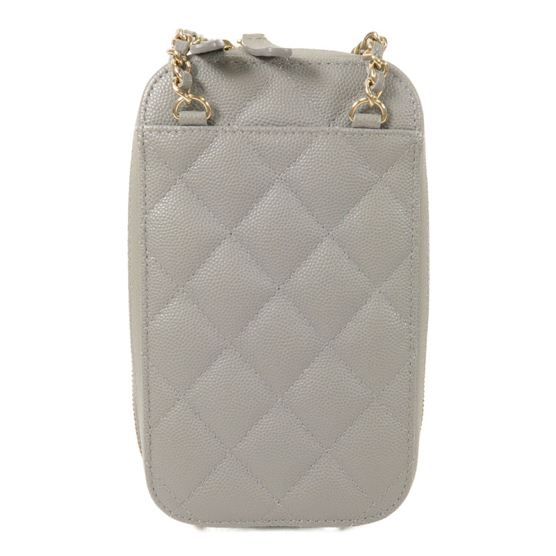 CHANEL 牛皮皮革Phone Bag金扣鏈帶肩背袋-2