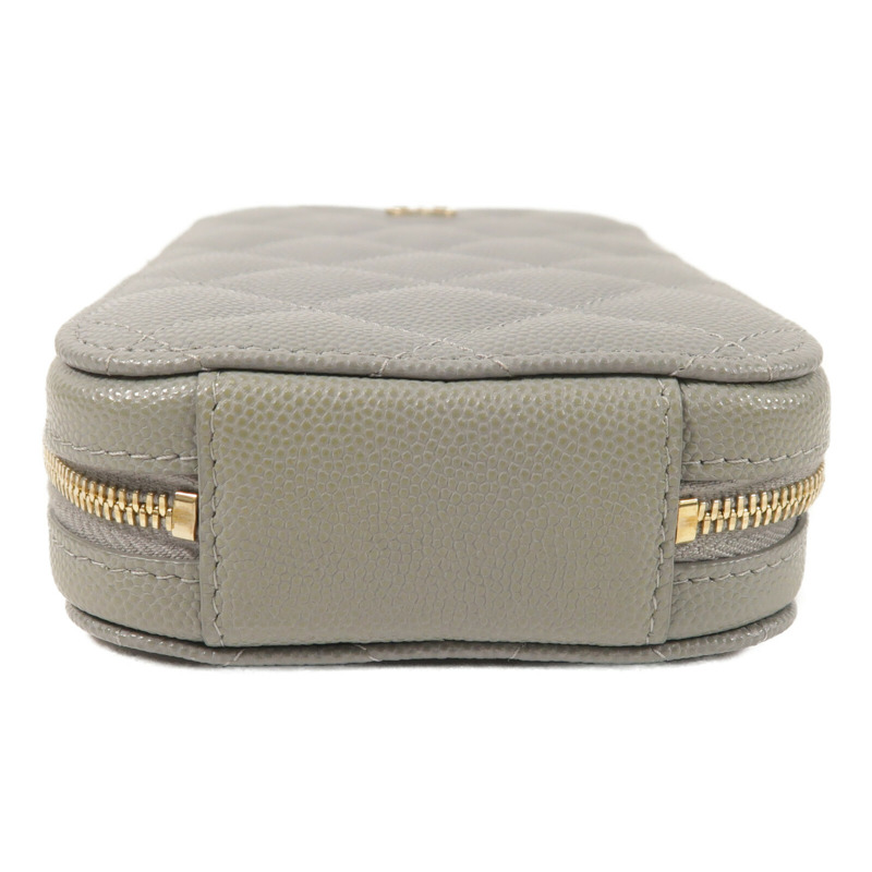 CHANEL 牛皮皮革Phone Bag金扣鏈帶肩背袋-3