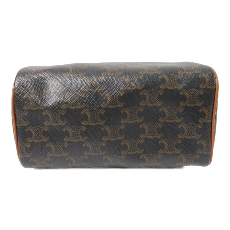 CELINE 塗層帆布Triomphe Boston Bag金扣手挽肩背兩用袋-3