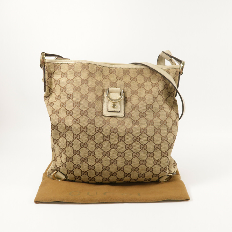GUCCI 帆布Shoulder Bag金扣肩背袋-8