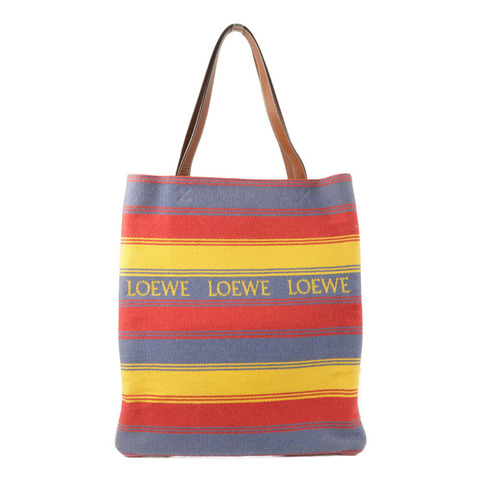 LOEWE 牛仔布/棉質Vertical Tote Strip手挽袋