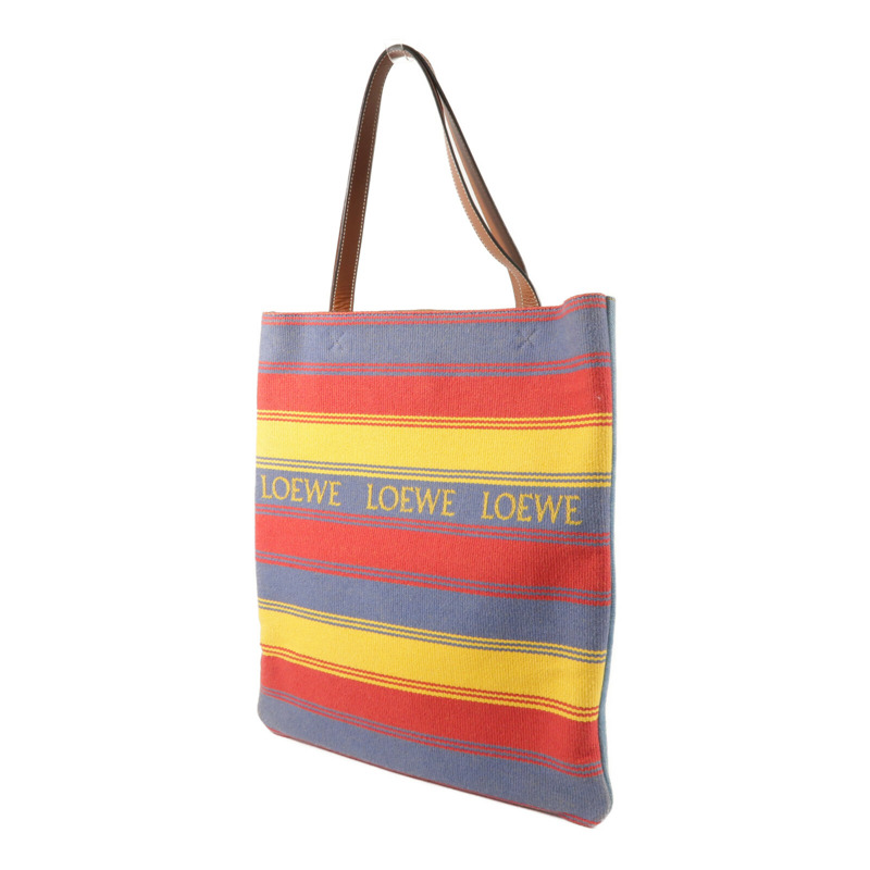 LOEWE 牛仔布/棉質Vertical Tote Strip手挽袋-1