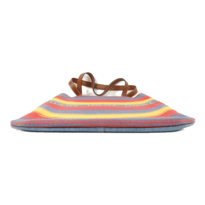 LOEWE 牛仔布/棉質Vertical Tote Strip手挽袋-3