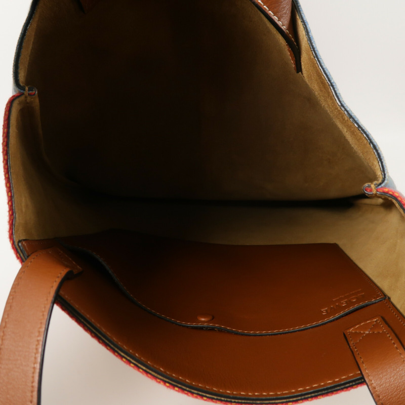 LOEWE 牛仔布/棉質Vertical Tote Strip手挽袋-4